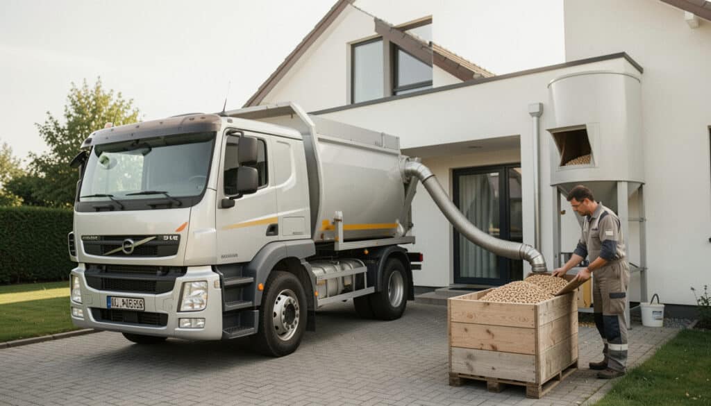 Granulés en vrac par camion souffleur : prix et livraison