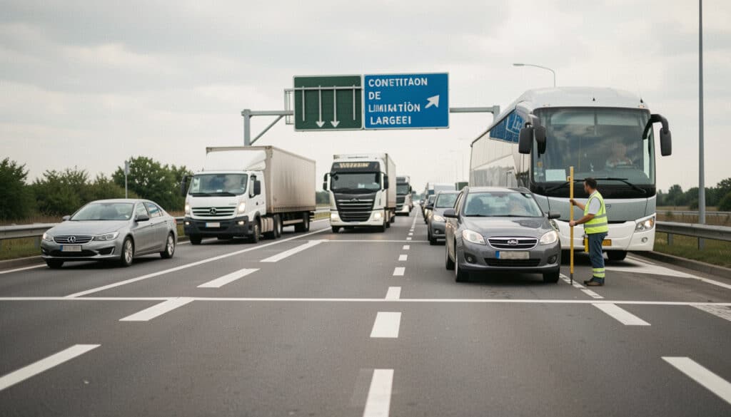 Largeur autorisée sur route selon le type de véhicule