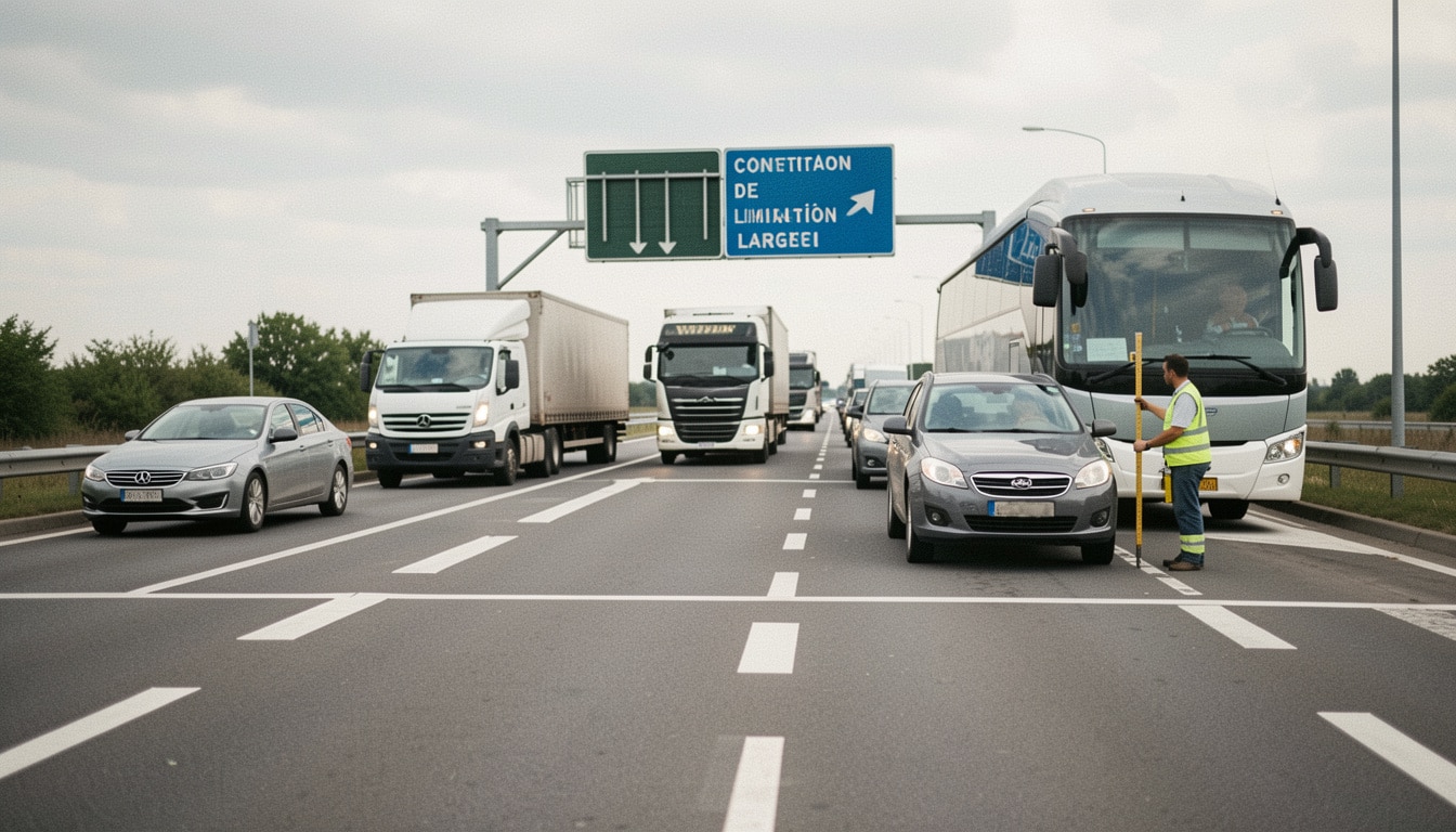 Largeur autorisée sur route selon le type de véhicule
